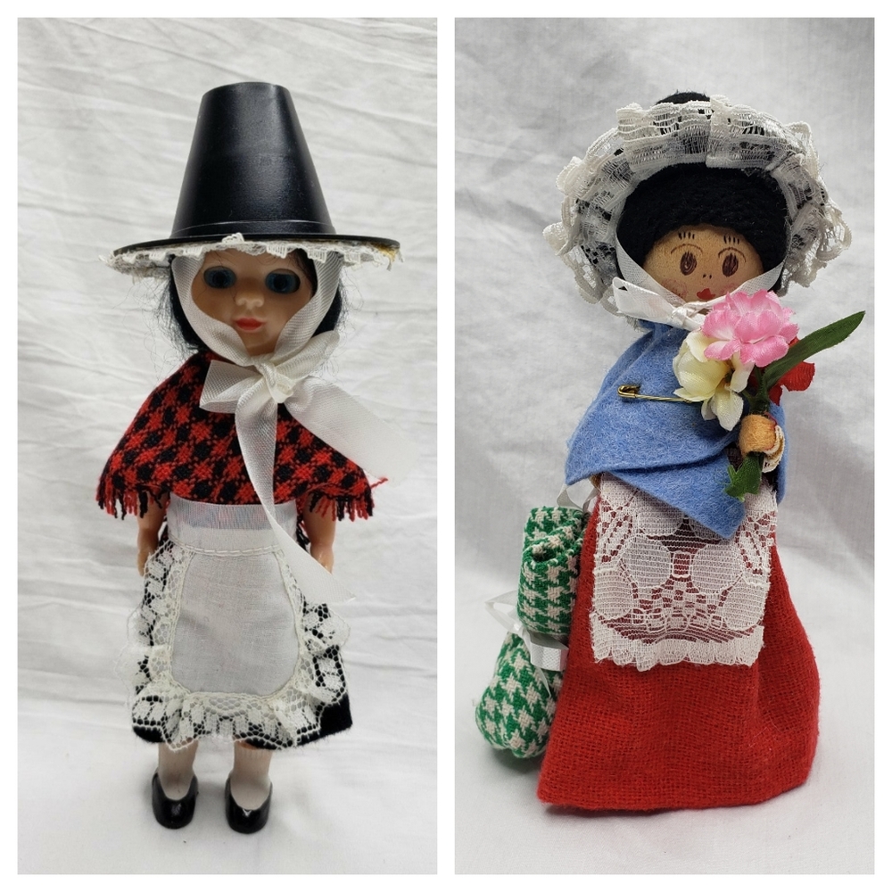 Two Vintage Welsh Wales Dolls British